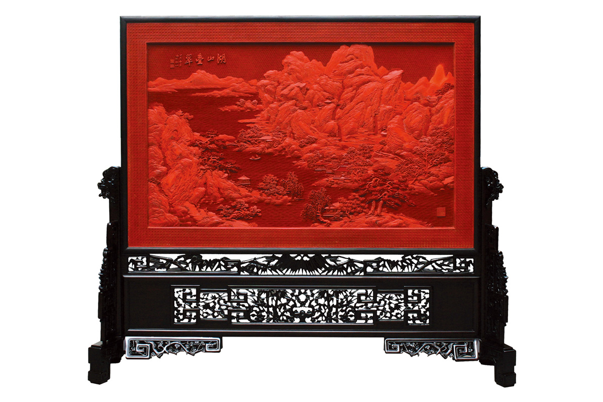 紅雕漆《秋山晴曉》筆海創(chuàng)作思想