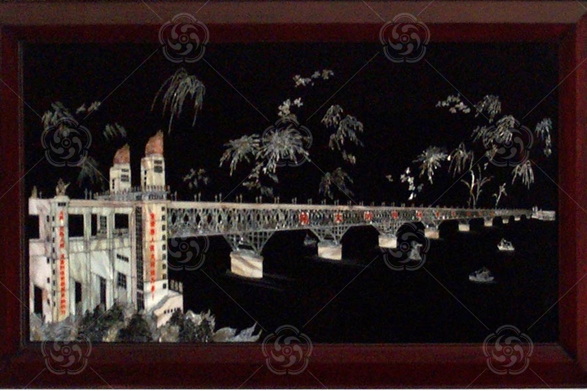 平磨螺鈿《南京長(zhǎng)江大橋》
